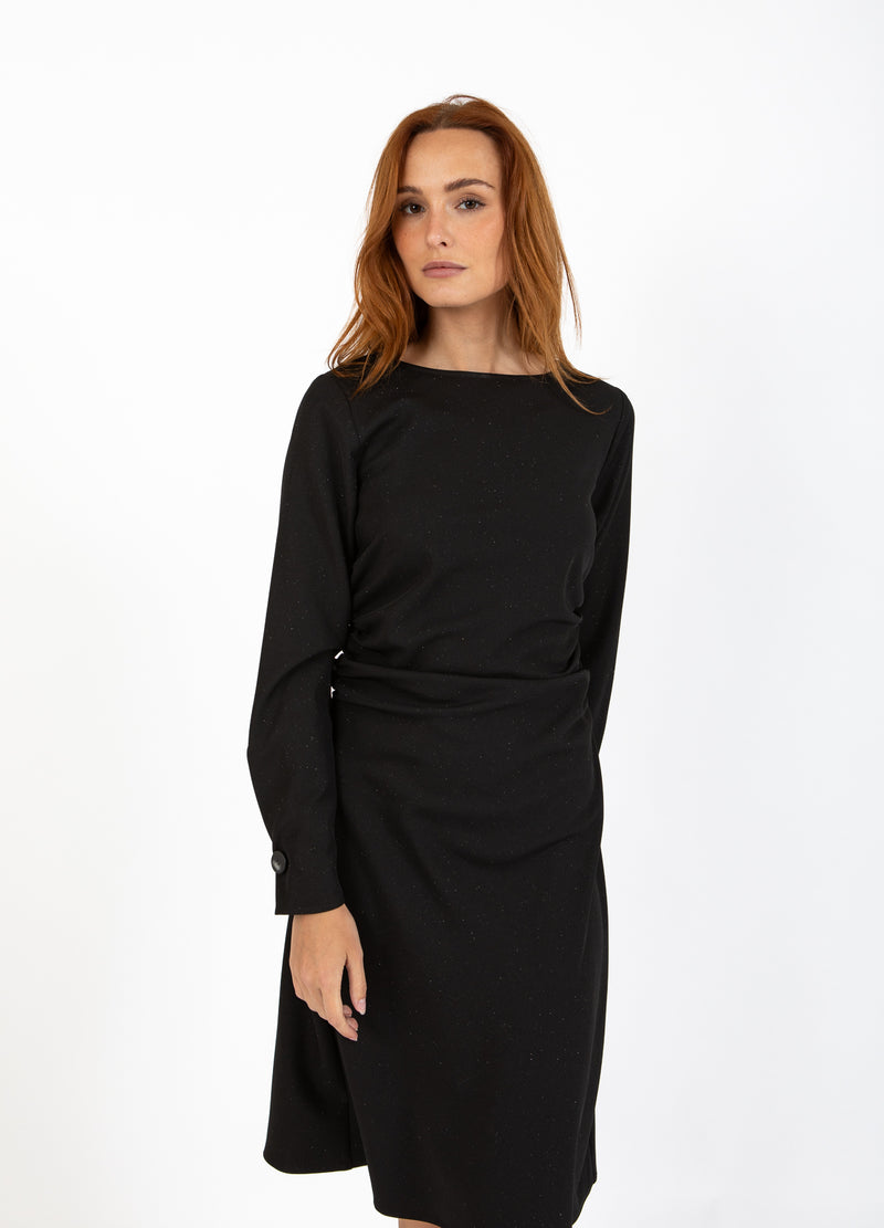 Coster Copenhagen GEDEKTE GLANS JURK Dress Black - 100