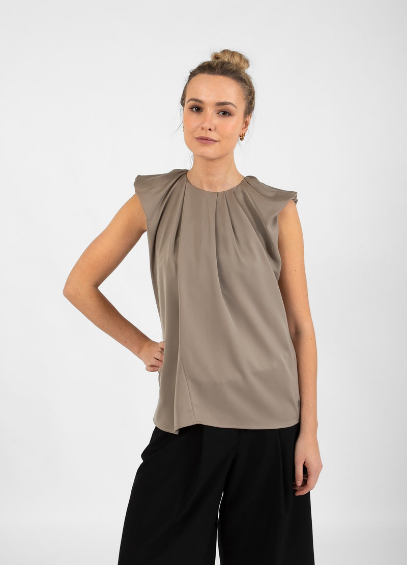 Coster Copenhagen GEDRAPTE TOP Shirt/Blouse Light mud - 355