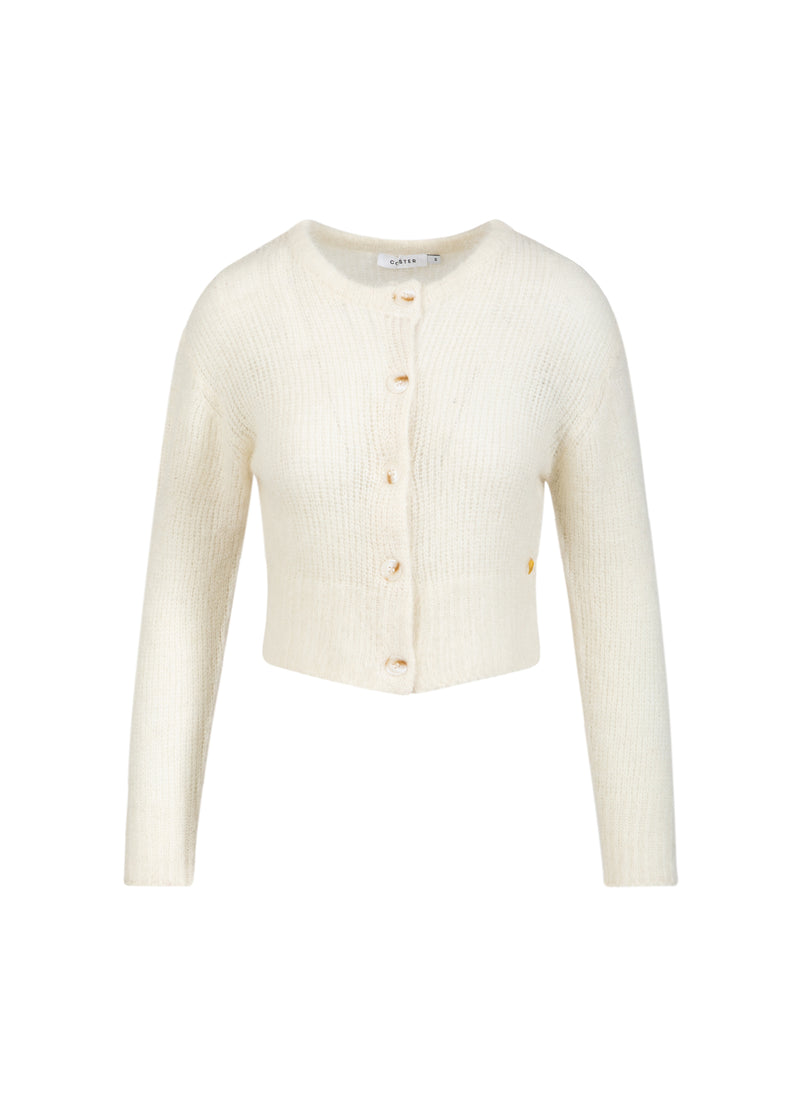 Coster Copenhagen GEKNOPT GEBREIDE VEST IN ALPACA Knitwear Off White - 202
