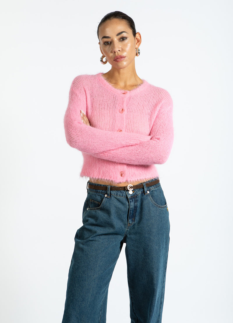 Coster Copenhagen GEKNOPT GEBREIDE VEST IN ALPACA Knitwear Tropical pink - 689