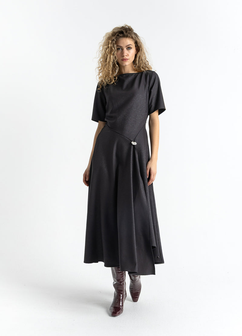 Coster Copenhagen GEPLISSEERDE GLITTERJURK Dress Black - 100