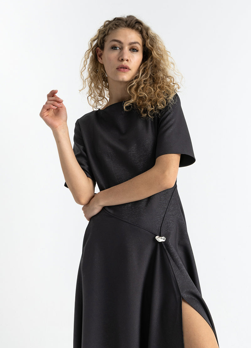 Coster Copenhagen GEPLISSEERDE GLITTERJURK Dress Black - 100
