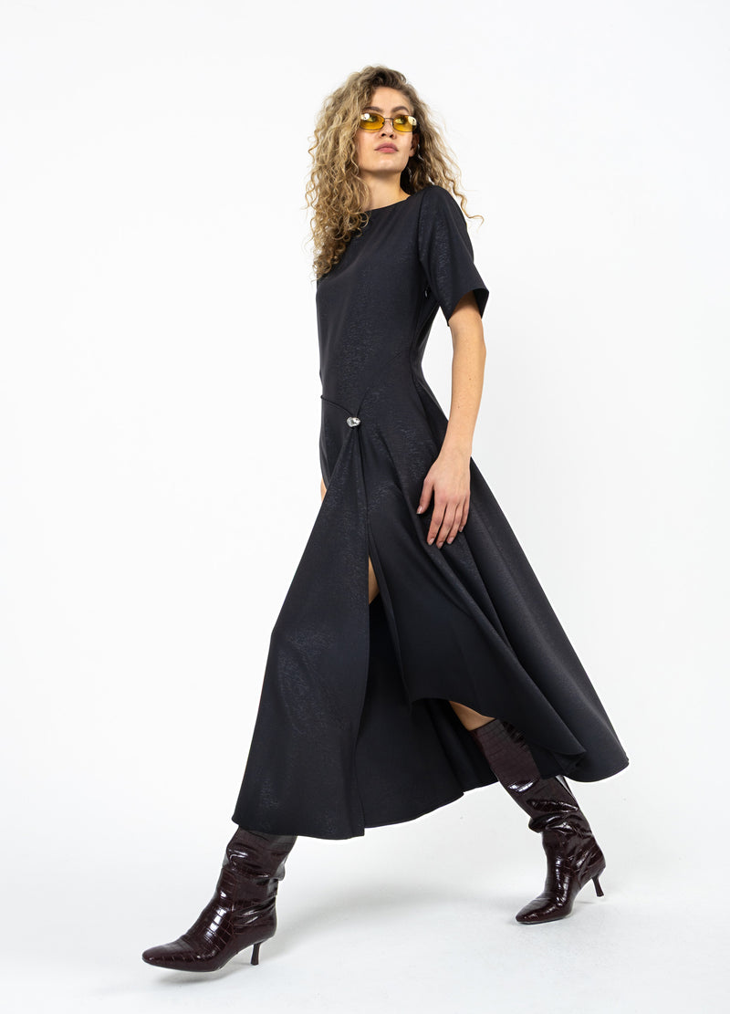 Coster Copenhagen GEPLISSEERDE GLITTERJURK Dress Black - 100