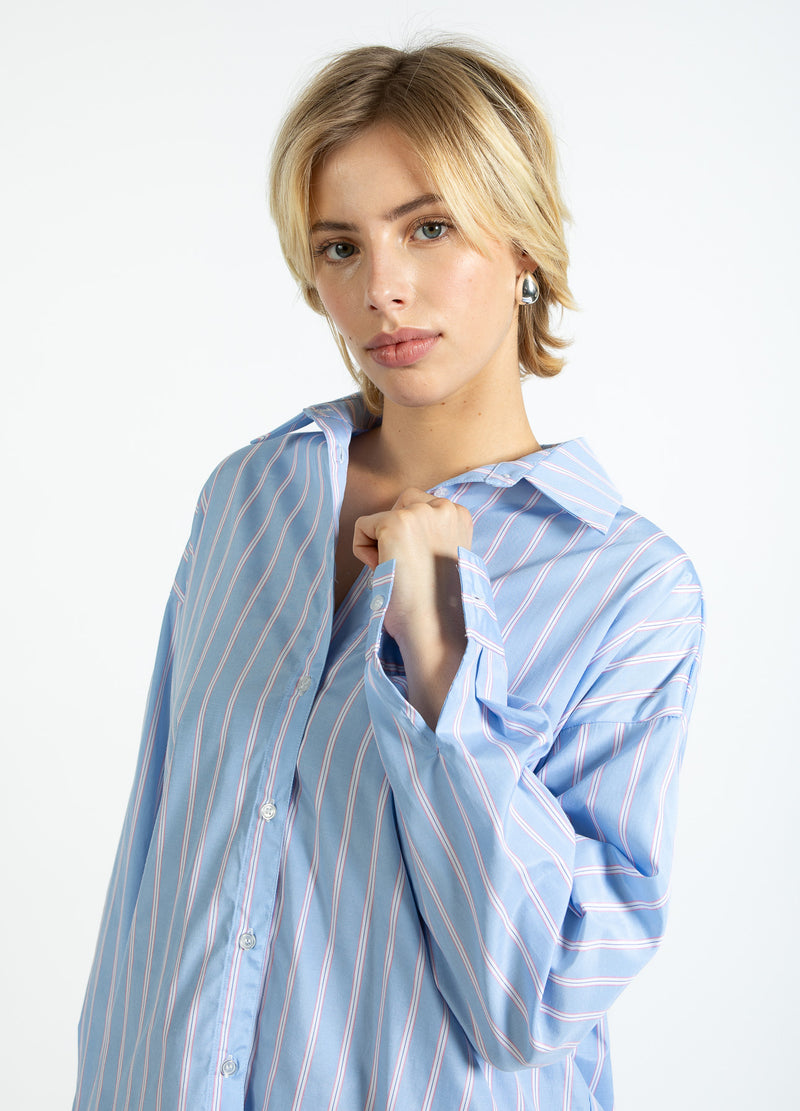 Coster Copenhagen GESTREEPTE BLOUSE Shirt/Blouse Light blue/pink stripe - 525