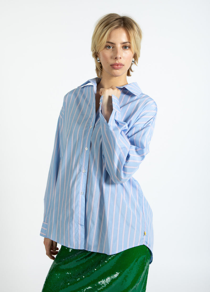Coster Copenhagen GESTREEPTE BLOUSE Shirt/Blouse Light blue/pink stripe - 525