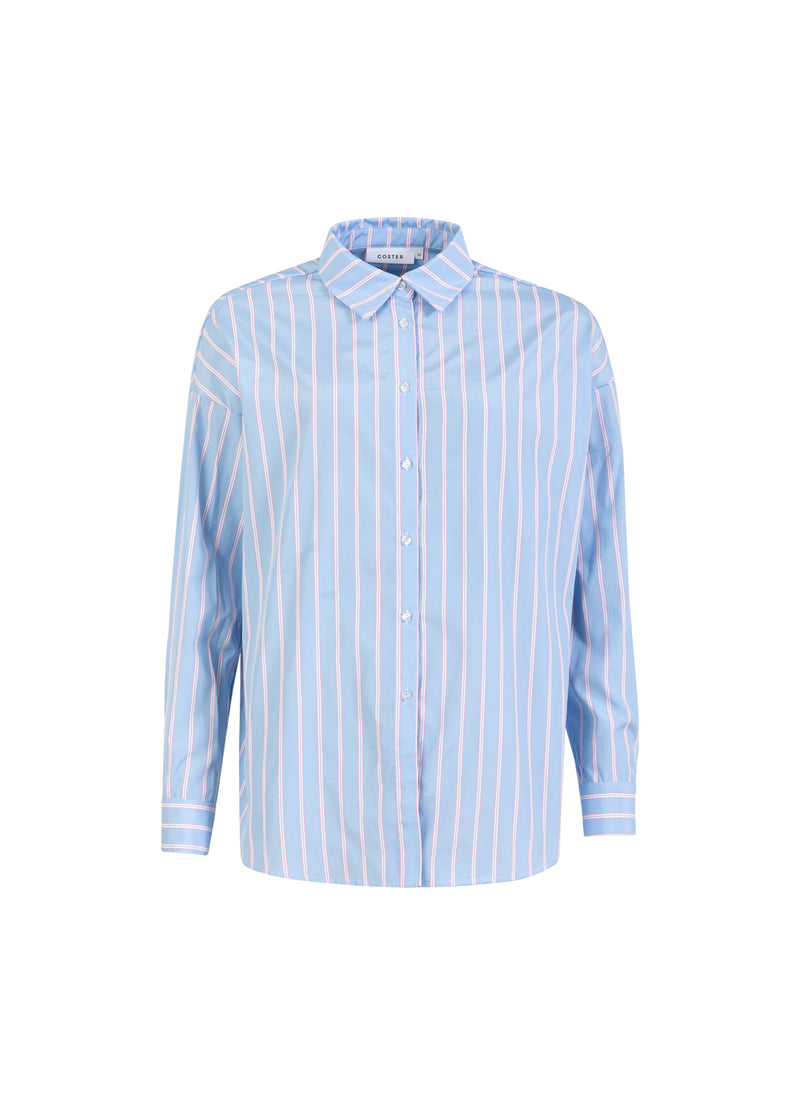 Coster Copenhagen GESTREEPTE BLOUSE Shirt/Blouse Light blue/pink stripe - 525