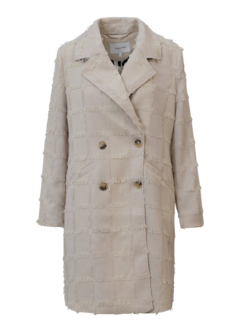 Coster Copenhagen GESTRUCTUREERDE LANGE JAS Outerwear Creme - 241