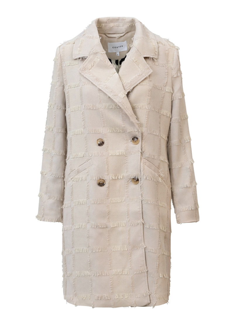 Coster Copenhagen GESTRUCTUREERDE LANGE JAS Outerwear Creme - 241