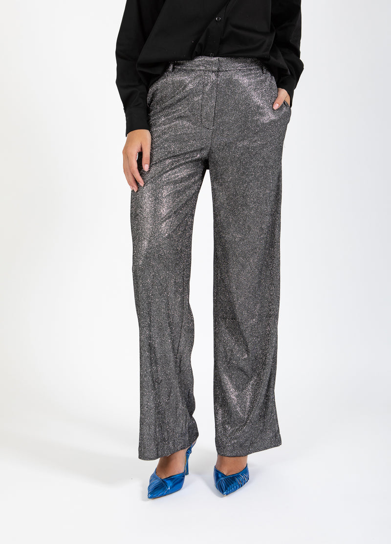 Coster Copenhagen GLANSBROEK - PETRA FIT Pants Silver/black - 204