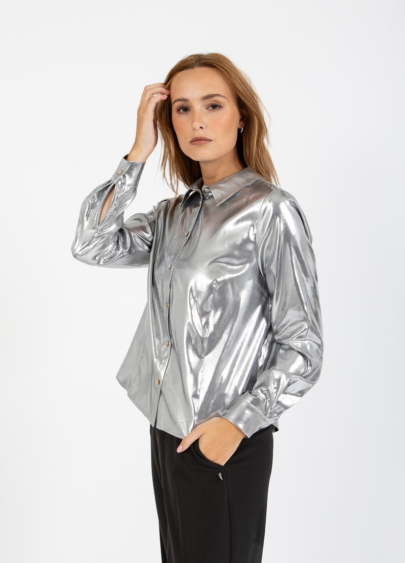 Coster Copenhagen GLANSOVERHEMD Shirt/Blouse Silver - 211