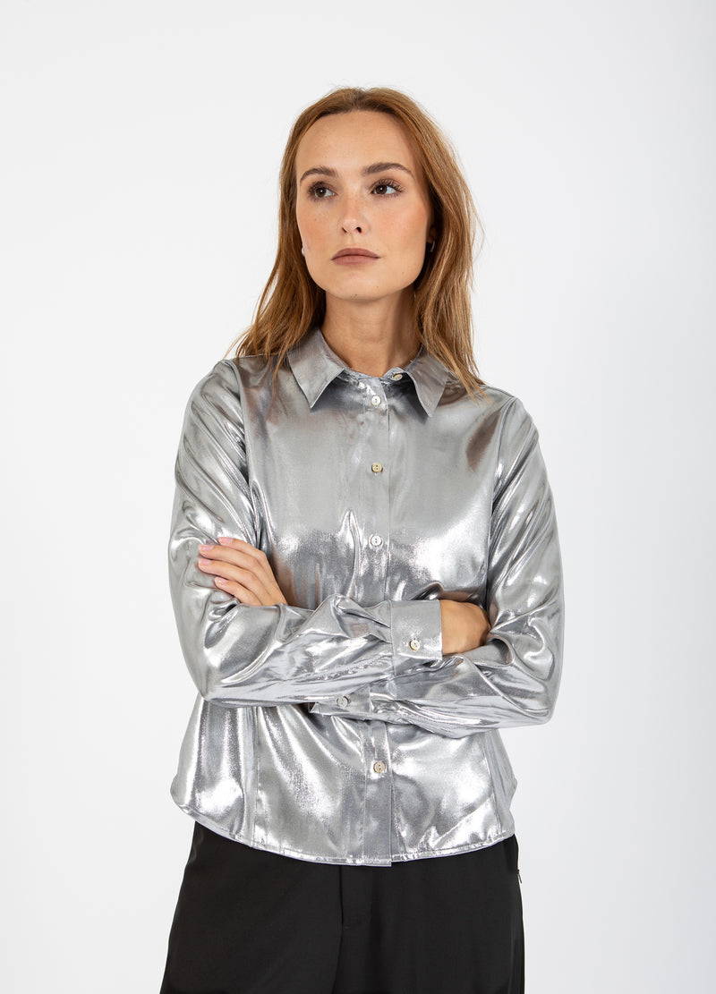 Coster Copenhagen GLANSOVERHEMD Shirt/Blouse Silver - 211