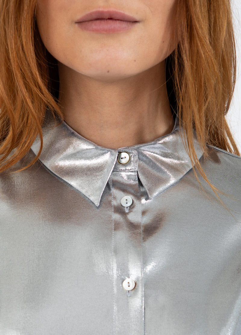 Coster Copenhagen GLANSOVERHEMD Shirt/Blouse Silver - 211