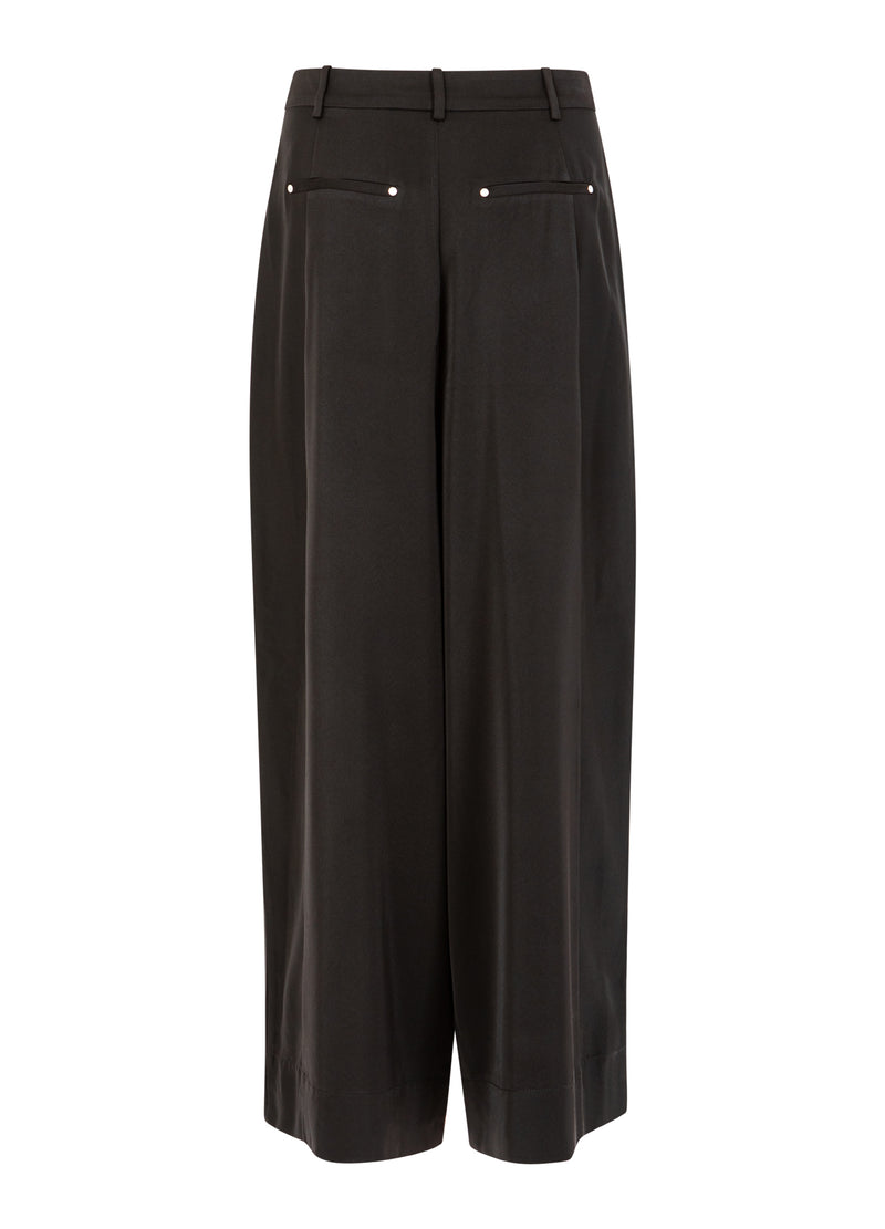 Coster Copenhagen GLANZENDE WIJD UITLOPENDE BROEK - PETRA PASVORM Pants Black - 100