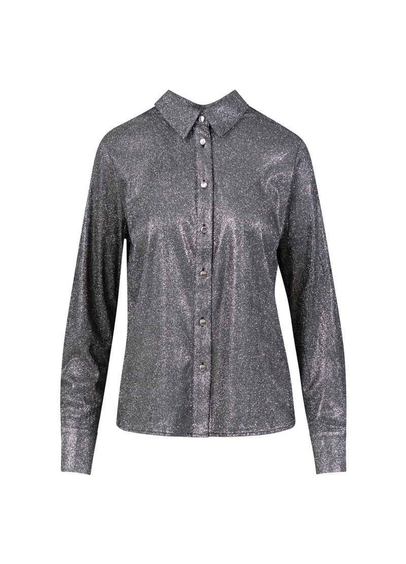 Coster Copenhagen GLINSTERENDE LUREX SHIRT Shirt/Blouse Silver/black - 204