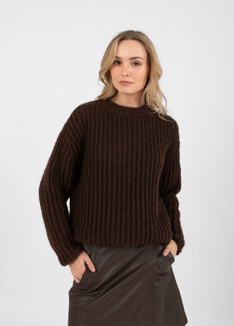 Coster Copenhagen GROVE GEBREIDE Knitwear Dark Brown - 335