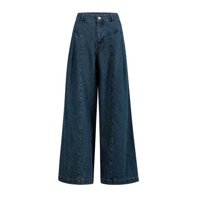 Coster Copenhagen HOGE TAILLE DENIM BROEK - ANNA FIT Pants Dark Blue Denim - 571
