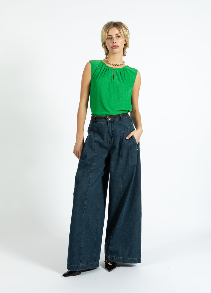 Coster Copenhagen HOGE TAILLE DENIM BROEK - ANNA FIT Pants Dark Blue Denim - 571