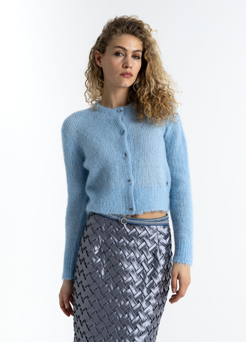 Coster Copenhagen INGEKORTE GEBREIDE VEST IN ALPACA Knitwear Pastel blue - 538