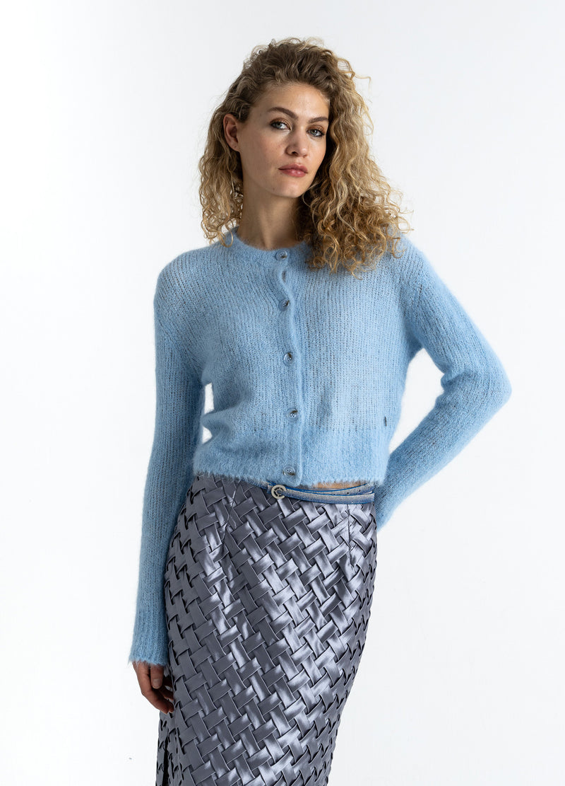 Coster Copenhagen INGEKORTE GEBREIDE VEST IN ALPACA Knitwear Pastel blue - 538