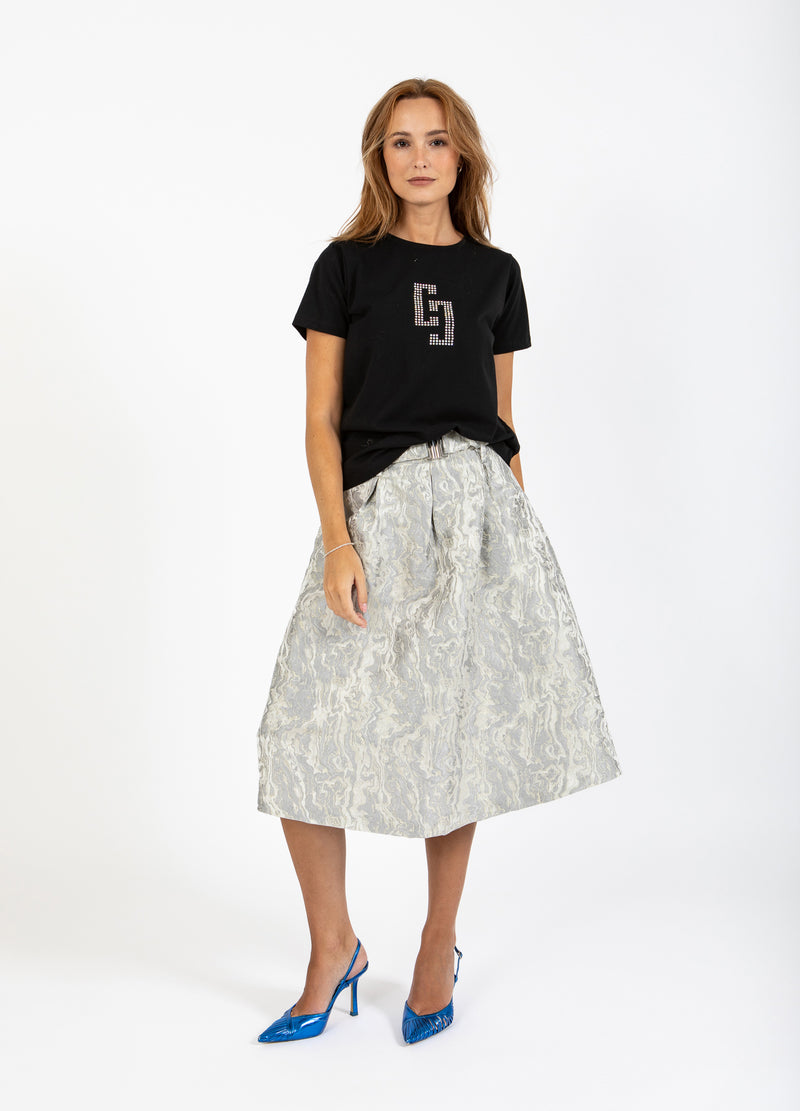 Coster Copenhagen JACQUARD ROK Skirt Silver grey - 162