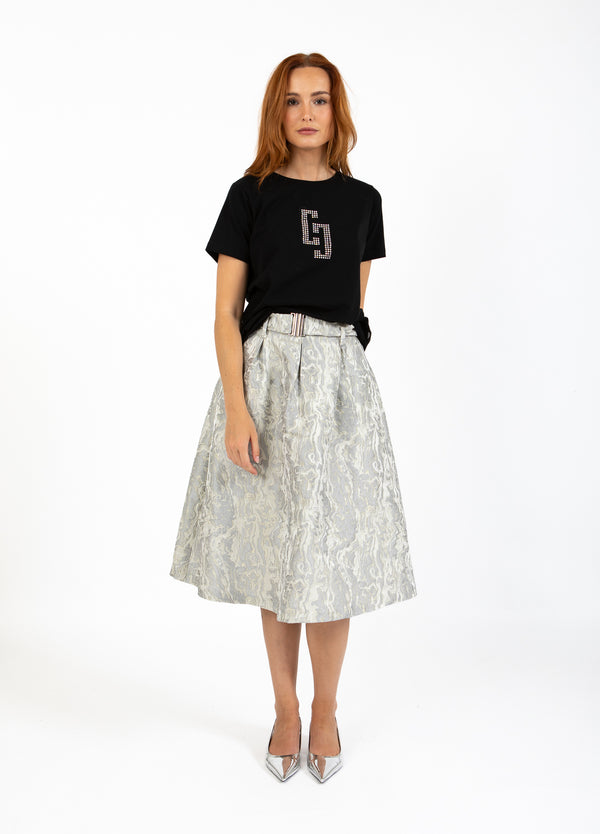 Coster Copenhagen JACQUARD ROK Skirt Silver grey - 162