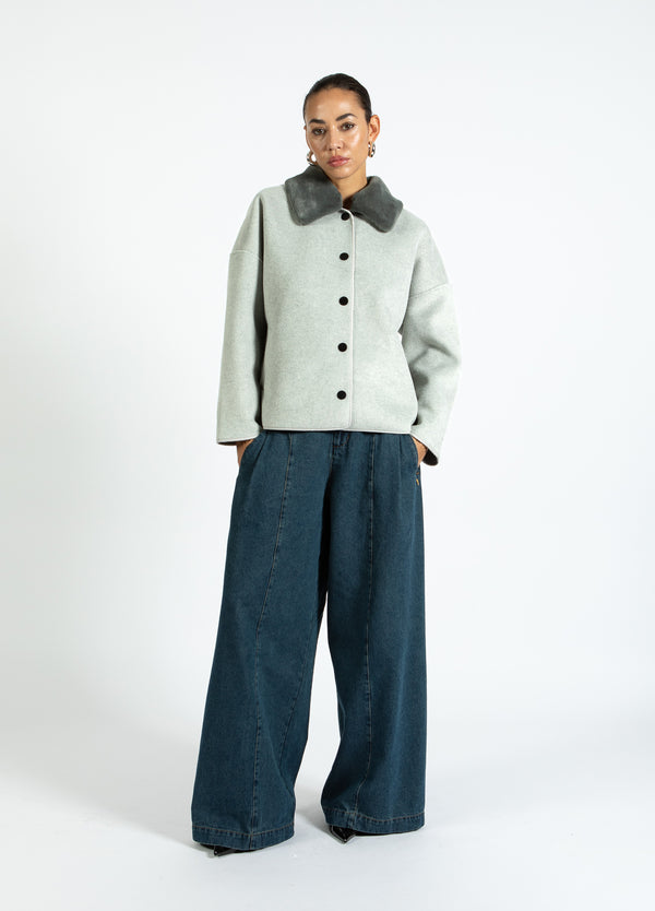 Coster Copenhagen JAS MET BONTKRAAG Outerwear Dove grey - 155