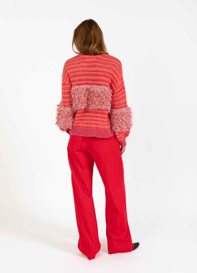 Coster Copenhagen JEANS MET RAFELRANDEN - PETRA-PASVORM Pants Scarlet red - 618