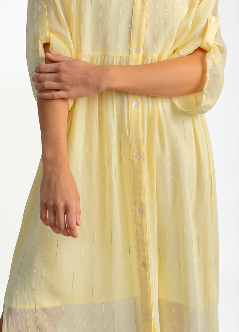 Coster Copenhagen JURK IN GOUDEN LUREX Dress Butter yellow/gold lurex - 759