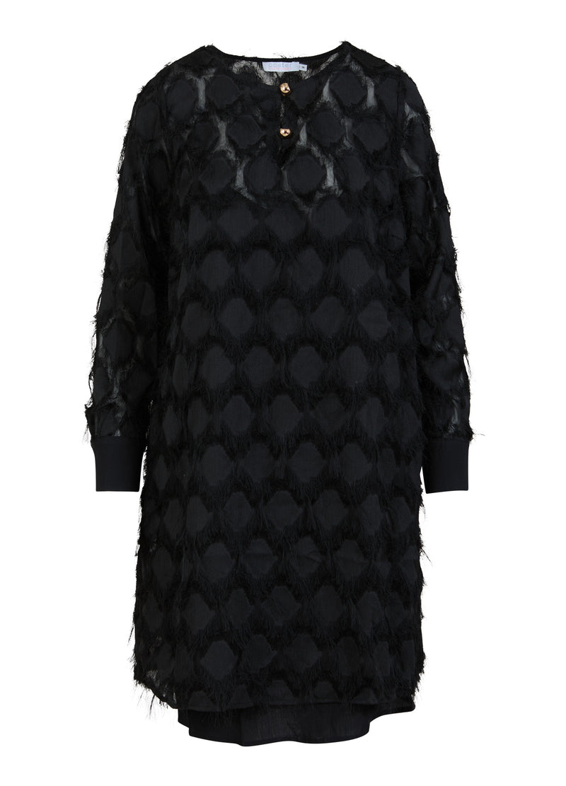 Coster Copenhagen JURK IN PLUIZIG KANT Dress Black - 100