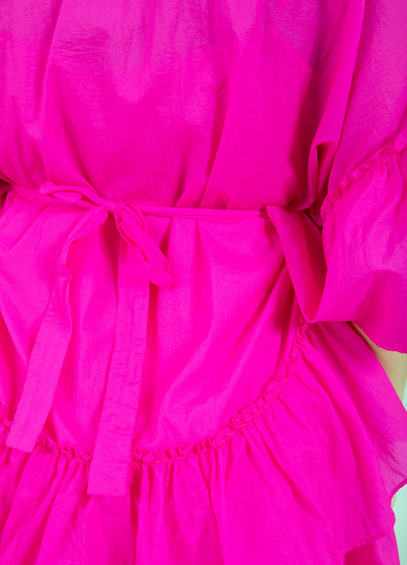 Coster Copenhagen JURK MET GROTE RUCHE Dress Bright pink - 663