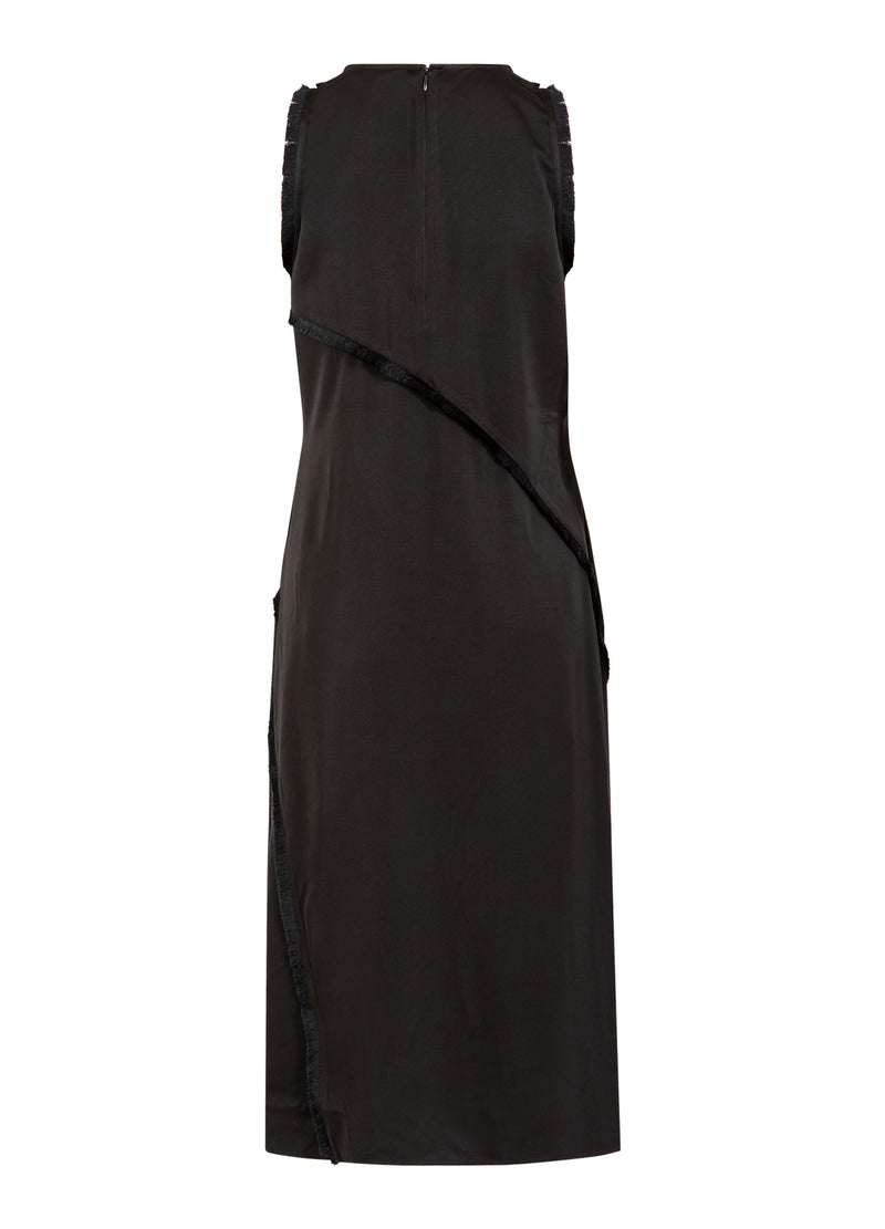 Coster Copenhagen JURK MET RAUWE RANDEN Dress Black - 100