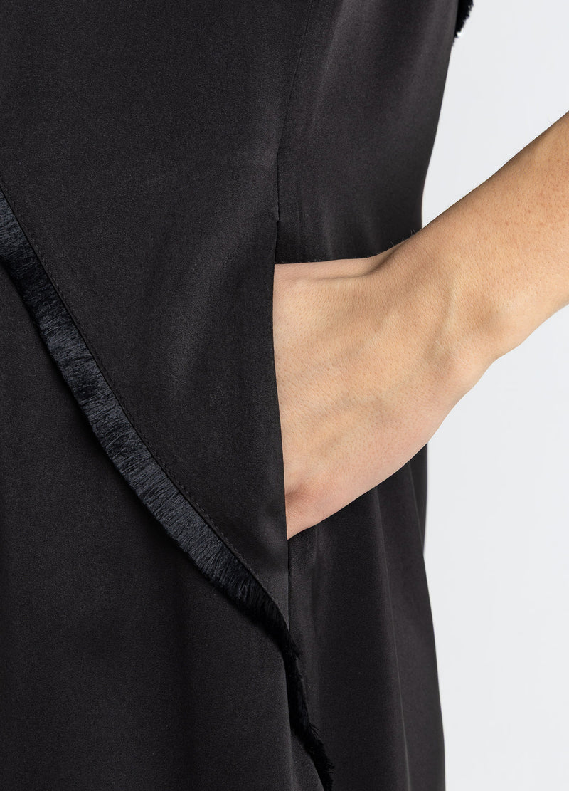 Coster Copenhagen JURK MET RAUWE RANDEN Dress Black - 100