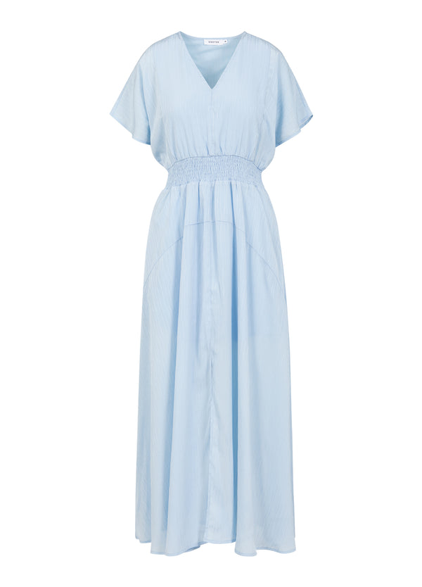 Coster Copenhagen JURK MET SMOCK TAILLE Dress Lake blue - 547