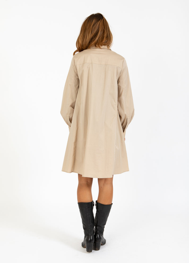 Coster Copenhagen JURK MET VOLUMINEUZE MOUWEN Dress Desert sand - 329