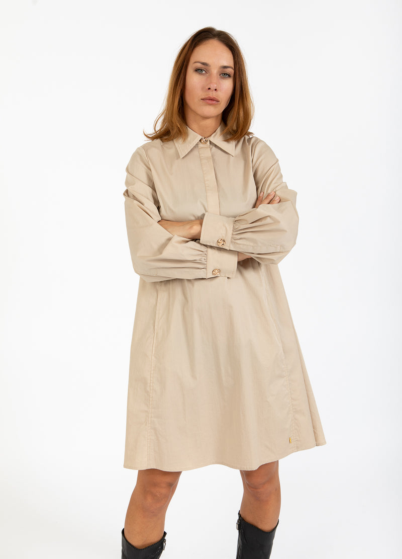 Coster Copenhagen JURK MET VOLUMINEUZE MOUWEN Dress Desert sand - 329