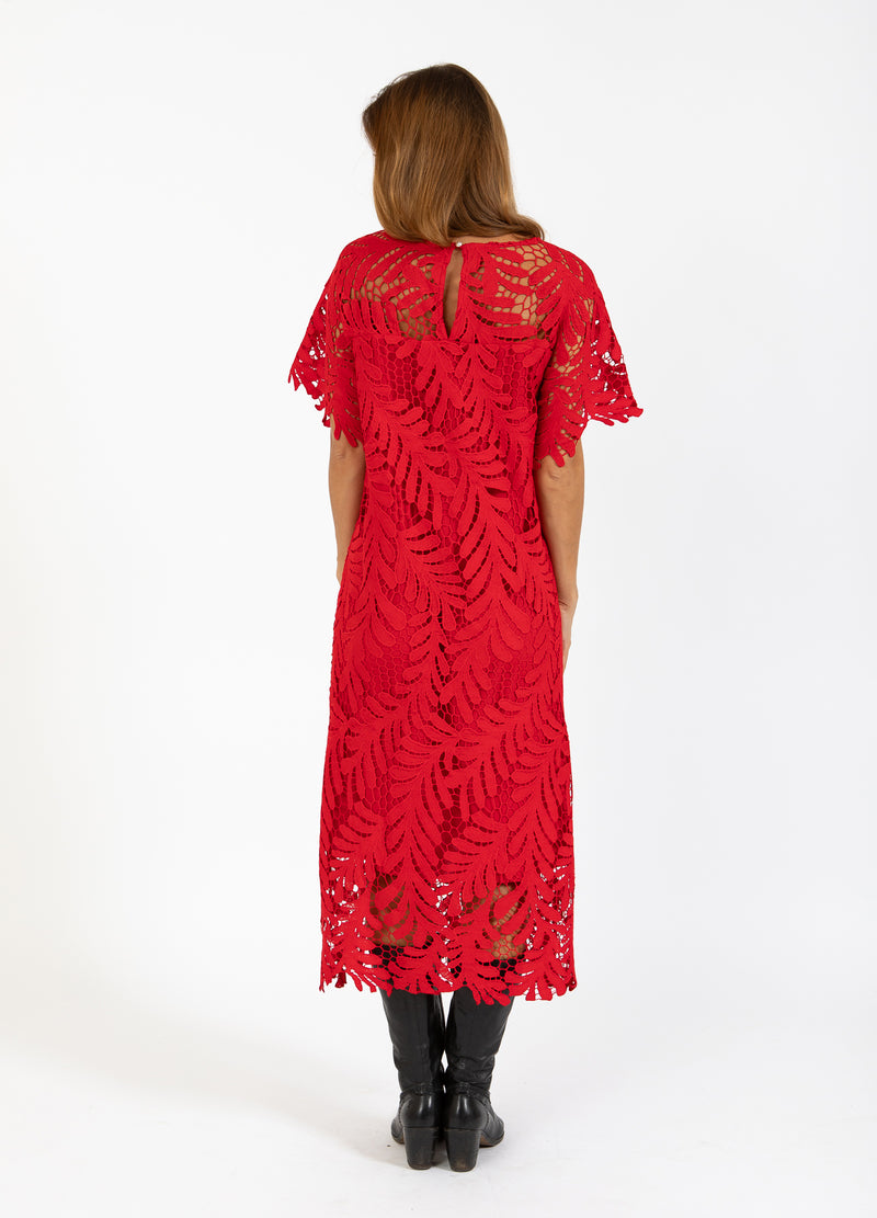 Coster Copenhagen KANTEN JURK Dress Scarlet red - 618