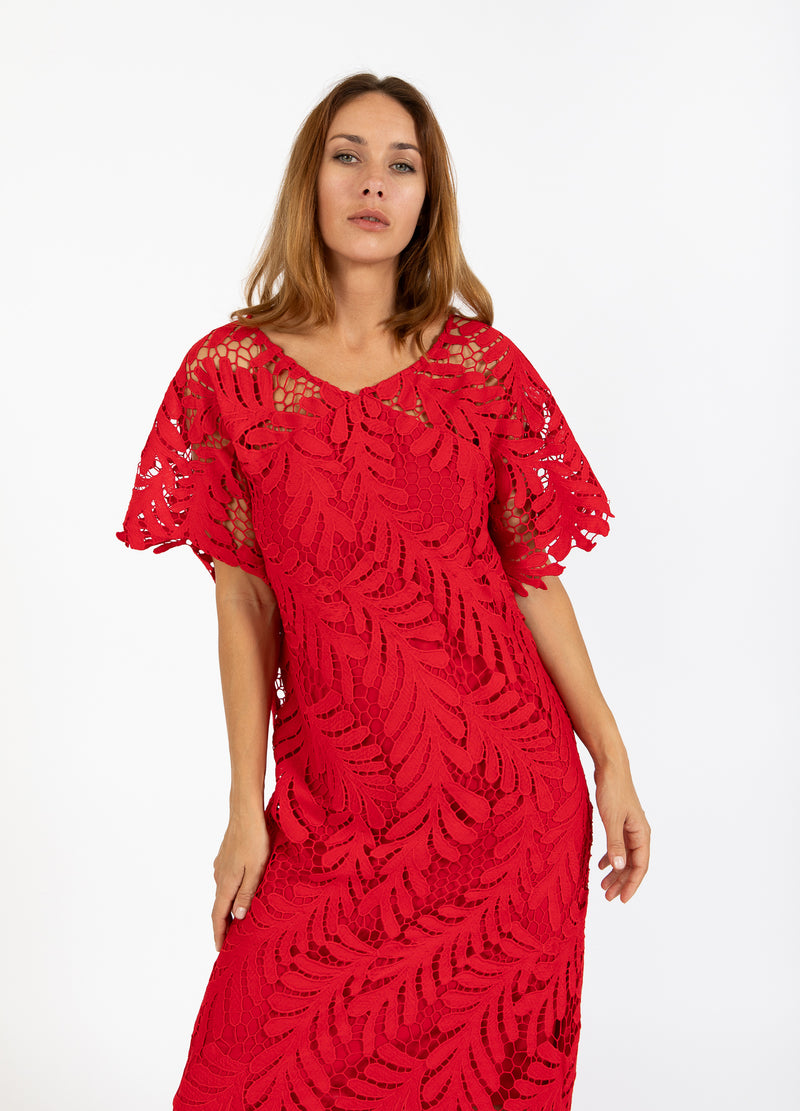 Coster Copenhagen KANTEN JURK Dress Scarlet red - 618