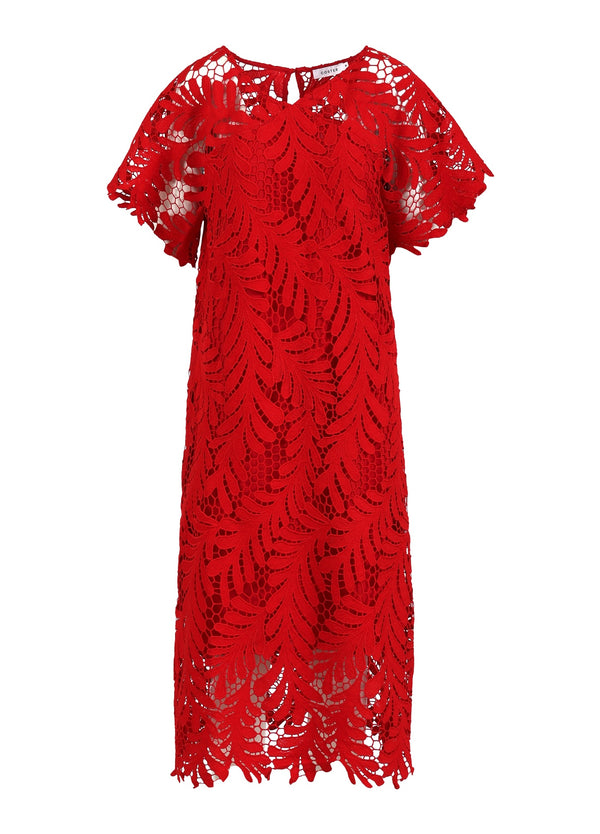 Coster Copenhagen KANTEN JURK Dress Scarlet red - 618