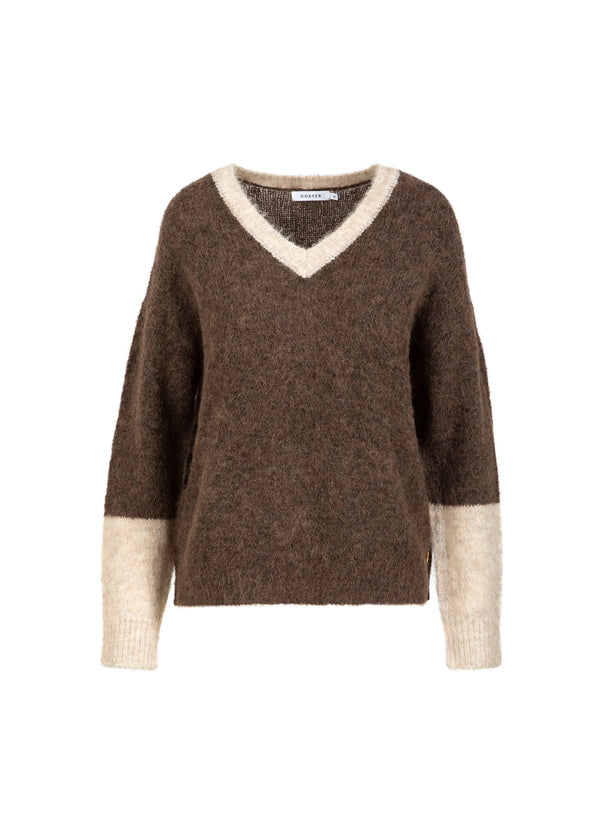 Coster Copenhagen KLEURBLOKKEN GEBREID Knitwear Hazel/sand - 334