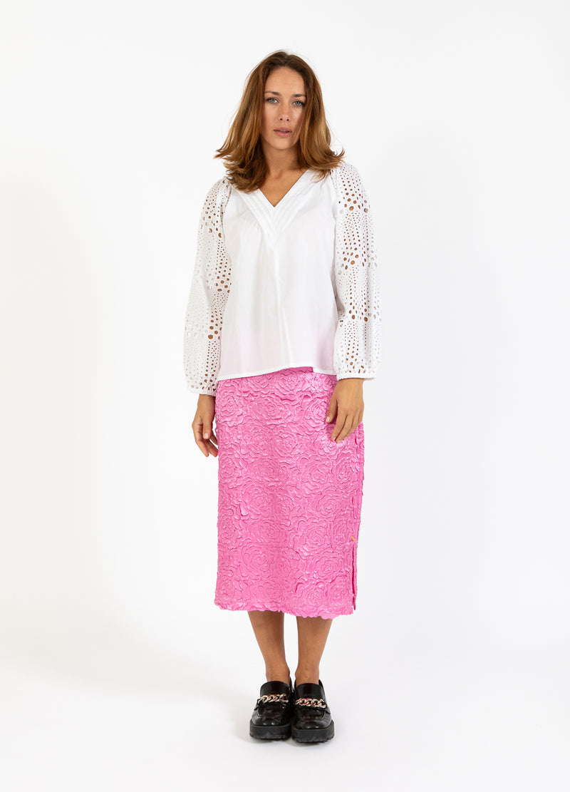 Coster Copenhagen KOKERROK IN ROZEN JACQUARD Skirt Magenta - 861