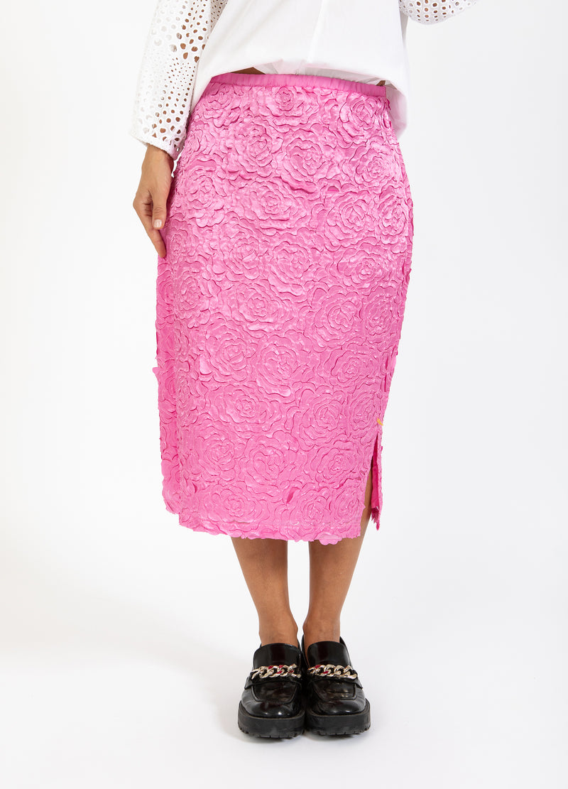 Coster Copenhagen KOKERROK IN ROZEN JACQUARD Skirt Magenta - 861