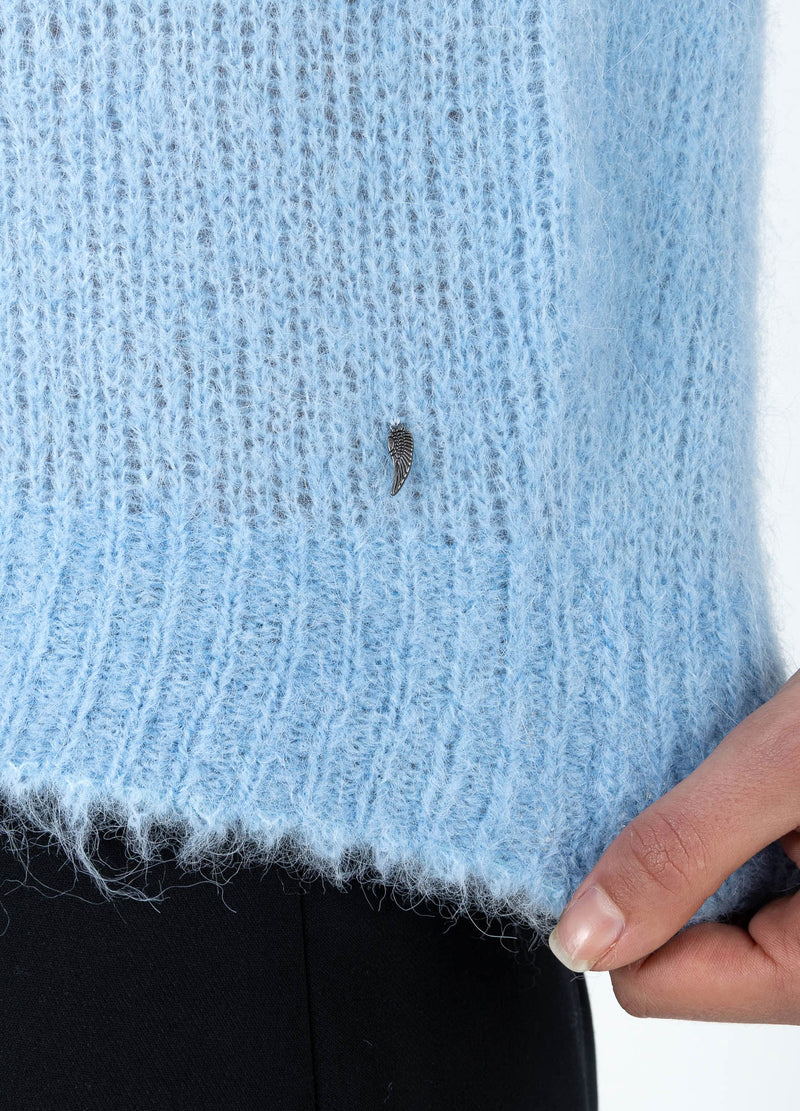 Coster Copenhagen KORTE MOUW GEBREID IN ALPACA Knitwear Pastel blue - 538