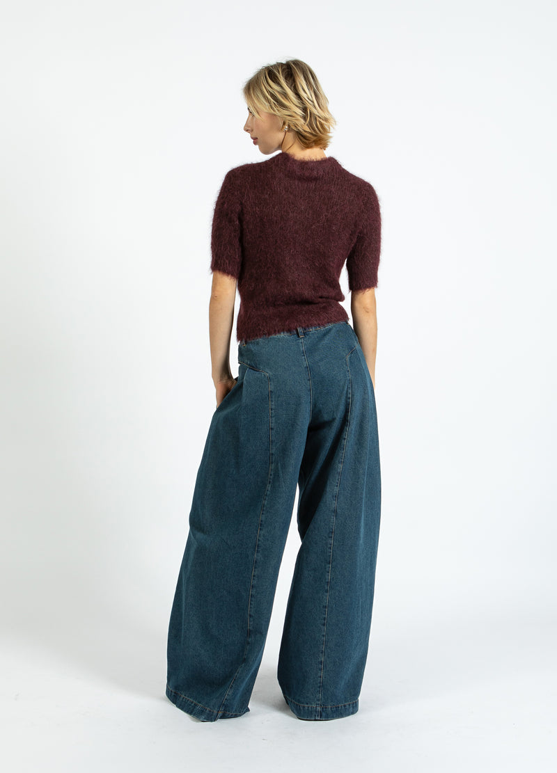Coster Copenhagen KORTMOUWIGE GEBREIDE TRUI IN ALPACA Knitwear Bordeaux - 653