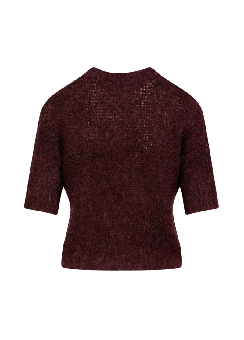 Coster Copenhagen KORTMOUWIGE GEBREIDE TRUI IN ALPACA Knitwear Bordeaux - 653
