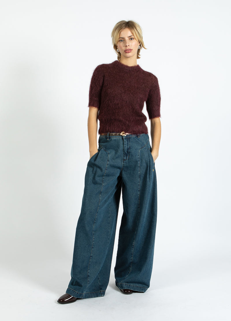 Coster Copenhagen KORTMOUWIGE GEBREIDE TRUI IN ALPACA Knitwear Bordeaux - 653