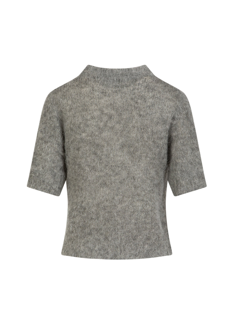 Coster Copenhagen KORTMOUWIGE GEBREIDE TRUI IN ALPACA Knitwear Light grey melange - 129