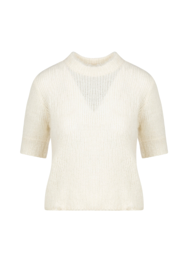 Coster Copenhagen KORTMOUWIGE GEBREIDE TRUI IN ALPACA Knitwear Off White - 202