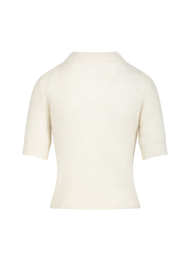 Coster Copenhagen KORTMOUWIGE GEBREIDE TRUI IN ALPACA Knitwear Off White - 202