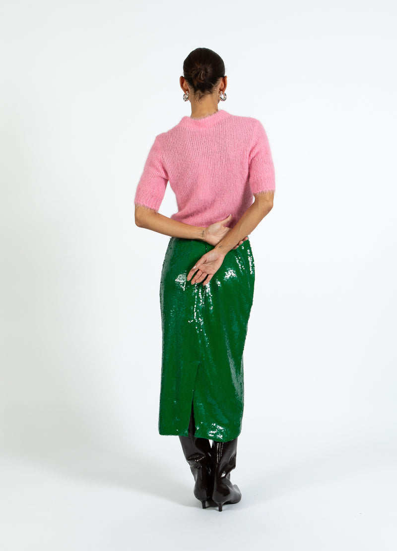 Coster Copenhagen KORTMOUWIGE GEBREIDE TRUI IN ALPACA Knitwear Tropical pink - 689