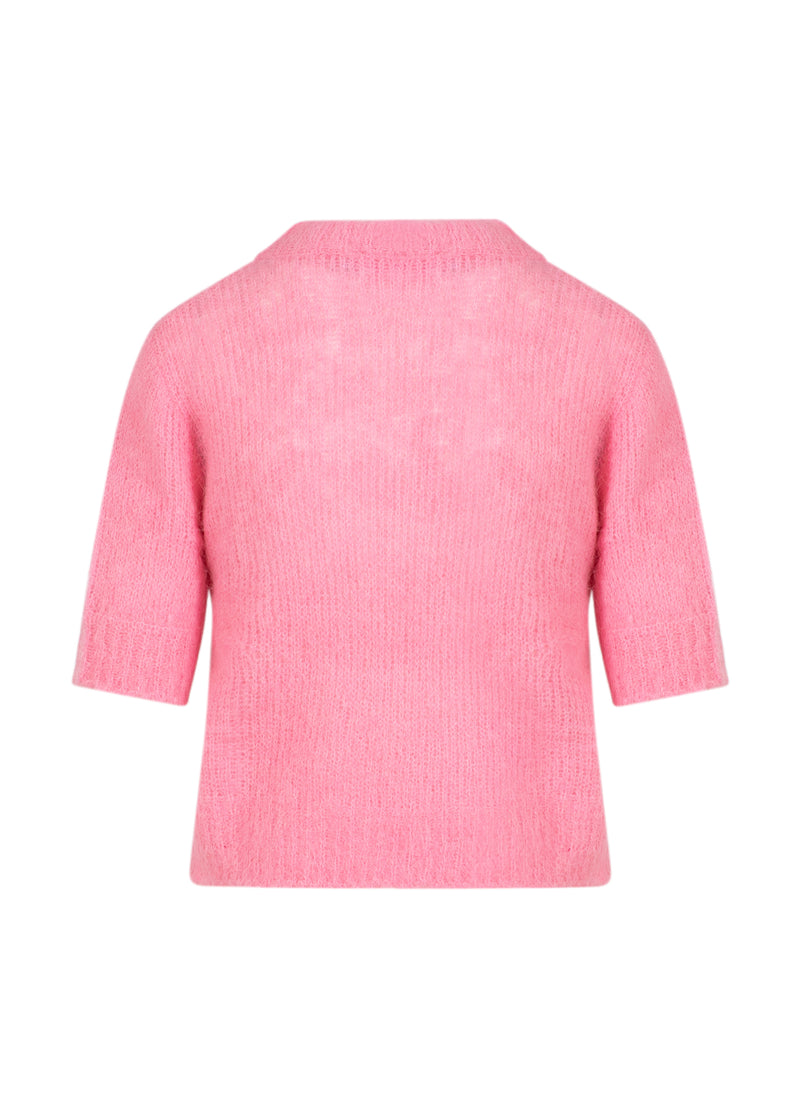 Coster Copenhagen KORTMOUWIGE GEBREIDE TRUI IN ALPACA Knitwear Tropical pink - 689